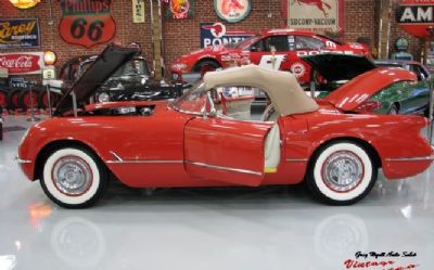 1955 Chevrolet Corvette #695 Gypsy Red, Ivory With Red Stitching Interior 3 SPD